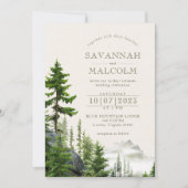 Invitation Forêt à feuillage persistant | Rustic Mountain Mar (Devant)