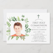 Invitation Forêt à l'aquarelle Première Sainte Communion (Devant)