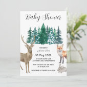 Invitation Forêt animale d'hiver Wonderland Baby shower (Debout devant)