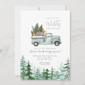 Invitation Forêt animale Hiver Onederland 1er anniversaire (Devant)