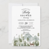 Invitation Forêt Aquarelle | Arbres et Cerfs |  (Devant)