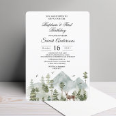 Invitation Forêt Aquarelle | Arbres et Cerfs |