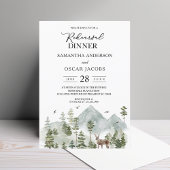 Invitation Forêt Aquarelle | Arbres et Cerfs