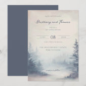 Invitation Forêt aquarelle pastel tranquille (Devant / Derrière)