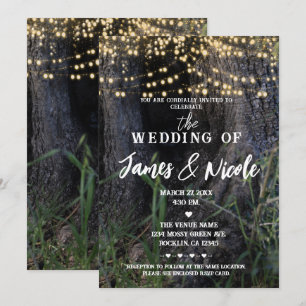 Invitation Forêt Arbre Magique Fée Lumières Étincelantes Mari