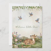 Invitation Forêt aux Cerfs et Faon Shower Bébé Mixte (Dos)