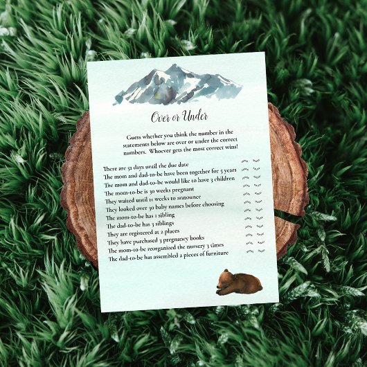 Invitation Forêt Aventure Au-Dessus Ou Sous Les Ours Jeu