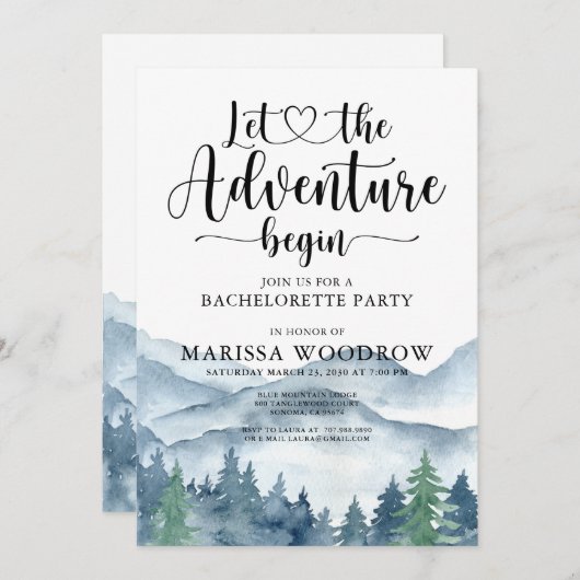 Invitation Forêt Aventure Bachelorette (Devant / Derrière)