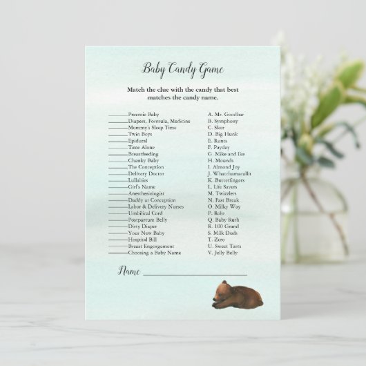 Invitation Forêt Aventure Bébé Candy Bears Jeu (Debout devant)