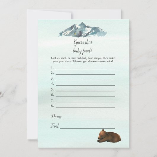 Invitation Forêt Aventure Devine Que Bébé Nourriture Ours Jeu (Devant)