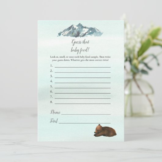 Invitation Forêt Aventure Devine Que Bébé Nourriture Ours Jeu (Debout devant)