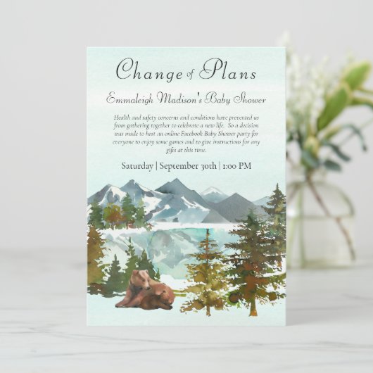 Invitation Forêt Aventure Ours rustiques Changement de plan (Debout devant)