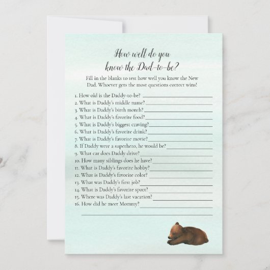 Invitation Forêt Aventure Qui Connaît Papa Meilleures Ours Je (Devant)