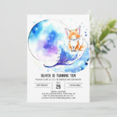 Invitation Forêt Aventure Red Fox fête d'anniversaire (Debout devant)