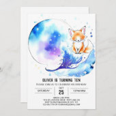 Invitation Forêt Aventure Red Fox fête d'anniversaire (Devant / Derrière)