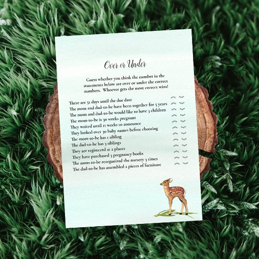 Invitation Forêt Aventure sur sous le Baby shower Deers