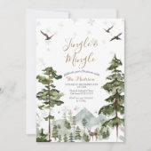 Invitation Forêt blanche de laine et d'animaux Jingle et Ming (Devant)