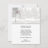 Invitation Forêt blanche neigeuse au cardinal rouge (Devant)