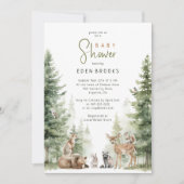 Invitation Forêt Bois Animaux Baby shower Photo (Devant)