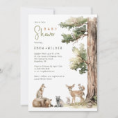 Invitation Forêt Bois Animaux Couples Baby shower photo (Devant)