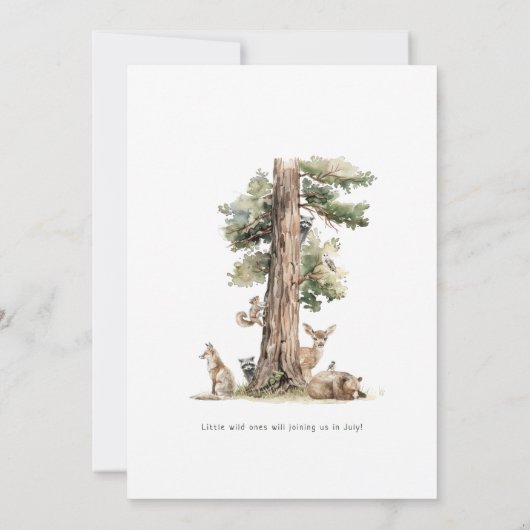 Invitation Forêt Bois Animaux Jumeaux Baby shower