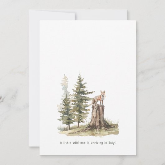 Invitation Forêt Bois Animaux Oh Bébé! Baby shower (Dos)