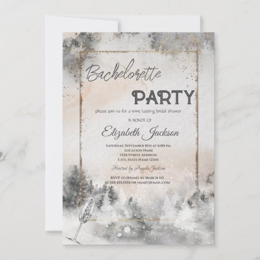 Invitation Forêt Boisée Bachelorette (Devant)