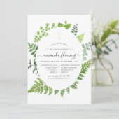 Invitation Forêt boisée de verdure baptême ou Christening (Debout devant)