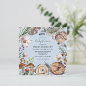 Invitation Forêt boisée mignonne Animaux GarçonBébé Douche (Debout devant)