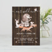 Invitation Forêt boisée rustique Animaux sauvages un annivers (Debout devant)