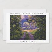 Invitation Forêt Colorée Lumière Bleu Violet Jaune Vert (Devant)