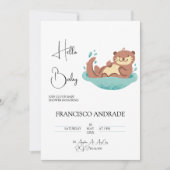 Invitation Forêt d'animaux de loutre mignonne Aquarelle (Devant)