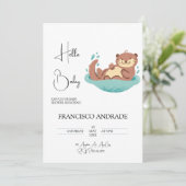 Invitation Forêt d'animaux de loutre mignonne Aquarelle (Debout devant)