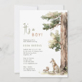 Invitation Forêt d'animaux des bois | C'Est Un Garçon ! Baby (Devant)