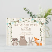Invitation Forêt d'animaux d'invitation de baby shower de (Debout devant)