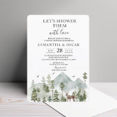 Invitation Forêt d'aquarelle | Arbres Et Cerfs |