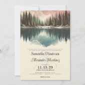 Invitation Forêt d'aquarelle avec détails Mariage (Devant)