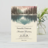 Invitation Forêt d'aquarelle avec détails Mariage (Debout devant)