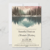Invitation Forêt d'aquarelle avec Mariage de code QR (Devant)