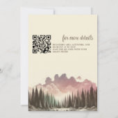 Invitation Forêt d'aquarelle avec Mariage de code QR (Dos)