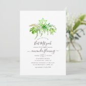 Invitation Forêt d'aquarelle Bat Mitzvah de verdure (Debout devant)