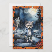 Invitation Forêt d'aquarelle du loup-garou (Dos)