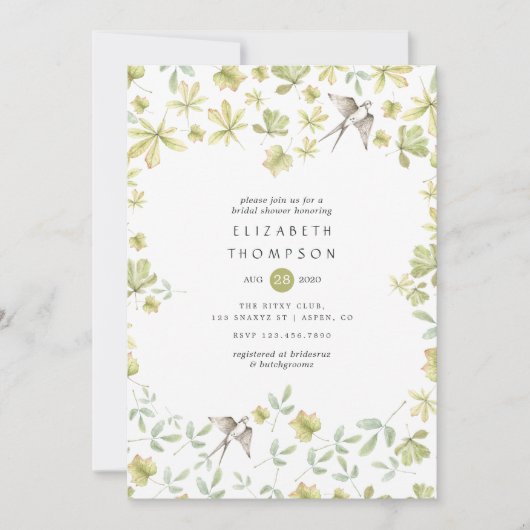 Invitation Forêt d'aquarelle rustique (Devant)