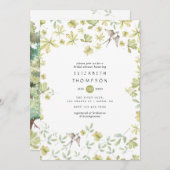 Invitation Forêt d'aquarelle rustique (Devant / Derrière)