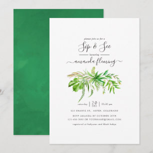 Invitation Forêt d'aquarelle verdure à boire et à voir