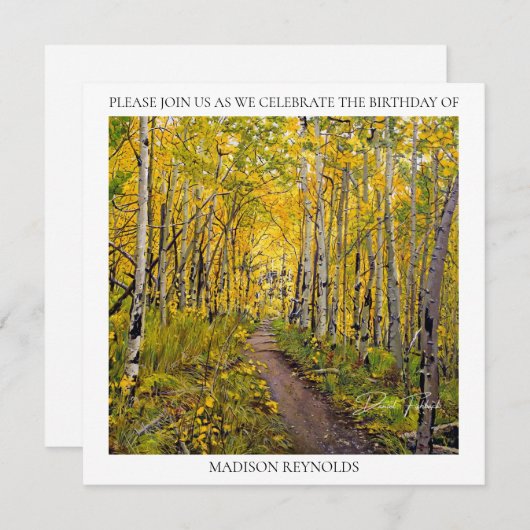 Invitation Forêt d'arbre d'Aspen (Devant / Derrière)