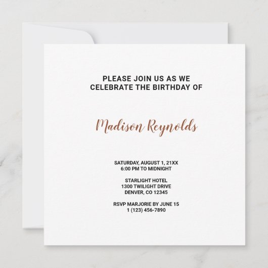 Invitation Forêt d'arbre d'Aspen (Dos)