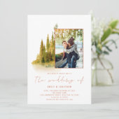 Invitation Forêt d'automne Photo QR Code Mariage Terracotta (Debout devant)