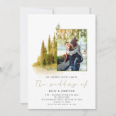 Invitation Forêt d'automne Photo QR Code Olive Green Mariage (Devant)