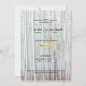 Invitation Forêt de Birch Blanc Mariage d'hiver (Devant)
